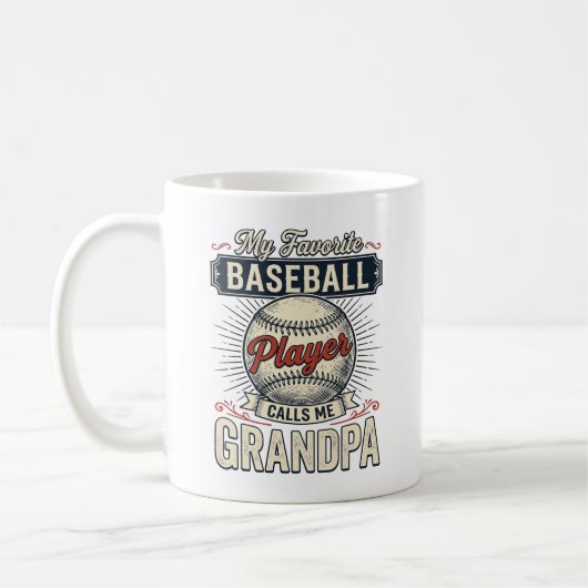 Opa Baseball Vintage Gravur Shirt Design_1 Kaffeetasse (Links)