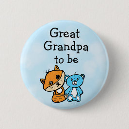 Opa be Little Fox and Teddy Bear Baby Shower Button