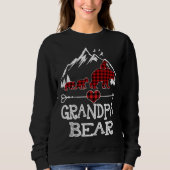 Opa Bear Christmas Pajama Red Buffalo Kariert Fa Sweatshirt (Vorderseite)