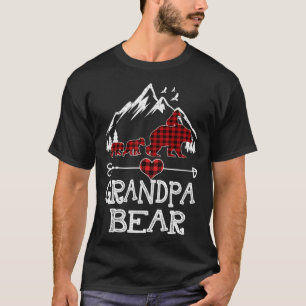 Opa Bear Christmas Pajama Red Buffalo Kariert Fa T-Shirt