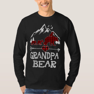 Opa Bear Christmas Pajama Red Buffalo Kariert Fa T-Shirt