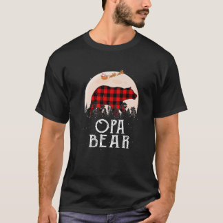 Opa Bear Christmas Pajama Red Kariert Buffalo T-Shirt