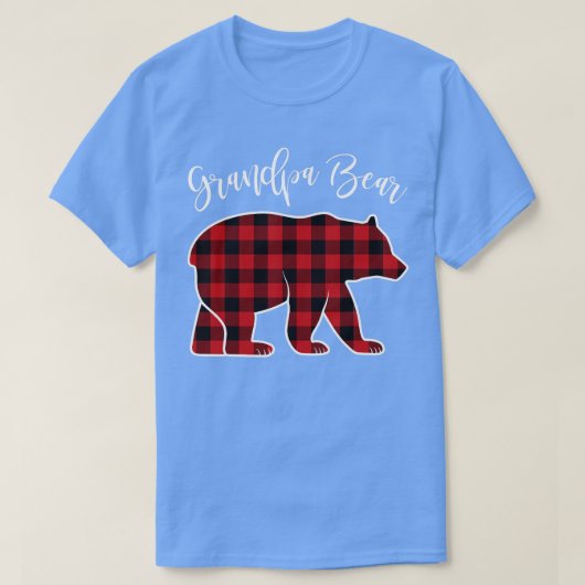 Opa Bear Pajama Red Buffalo Xmas Familie T-Shirt (Design vorne)