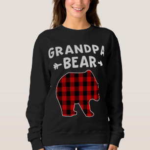 Opa Bear Red Black Kariert Bear Weihnachtsaktion Sweatshirt