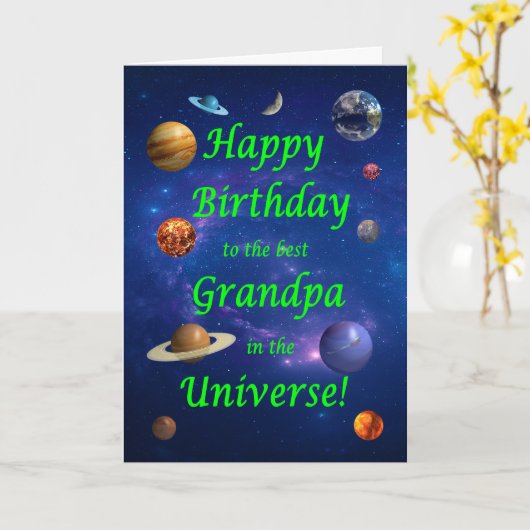 Opa Birthday Best in the Universe Karte (Gelbe Blume)