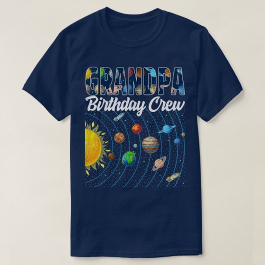 Opa Birthday Crew Weltraumsolarsystem BDA T-Shirt (Design vorne)