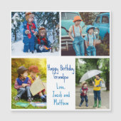 Opa Birthday Grandkids Foto Magnet Card (Vorderseite)