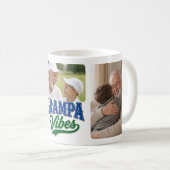 Opa blau-grüner Retro-Fotocollage Kaffeetasse (VorderseiteRechts)