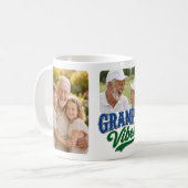 Opa blau-grüner Retro-Fotocollage Kaffeetasse (Vorderseite Links)