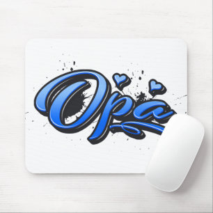 Opa blue Heart Graffiti Mousepad