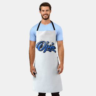 Opa blue Heart Graffiti Schürze Grillschürze