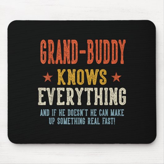 Opa-Buddy kennt alles Vatertag Retro Mousepad (Vorne)