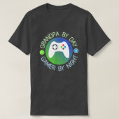 Opa by Day Gamer by Night Funny Gaming T-Shirt (Design vorne)