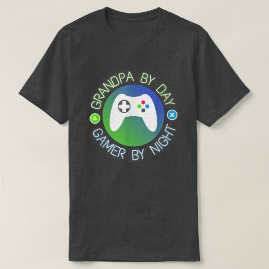Opa by Day Gamer by Night Funny Gaming T-Shirt (Design vorne)