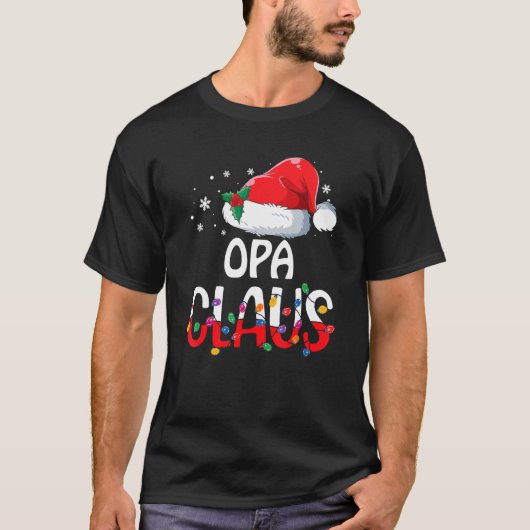 Opa Claus Christmas Pajama Familie Matching Xmas T-Shirt (Vorderseite)