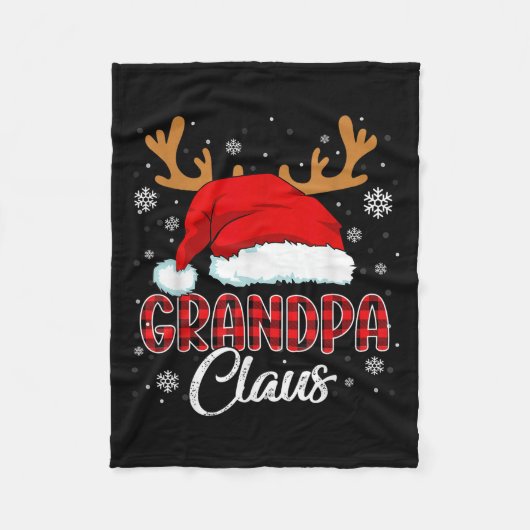 Opa Claus Weihnachtsmannmütze Weihnachten Roter Ka Fleecedecke (Vorderseite)