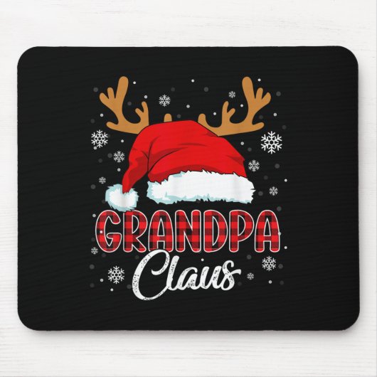 Opa Claus Weihnachtsmannmütze Weihnachten Roter Ka Mousepad (Vorne)