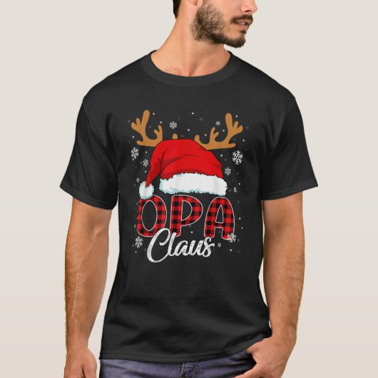 Opa Claus Weihnachtsmannmütze Weihnachten Rotes Ka T-Shirt (Vorderseite)