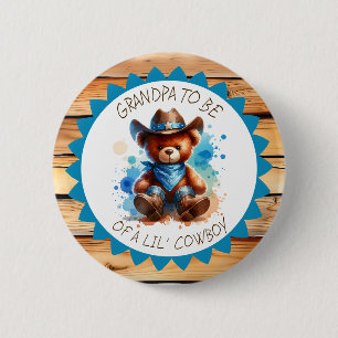 Opa Cowboy Teddy Bear Babydusche Button