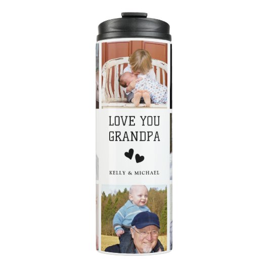 Opa Custom Foto Collage Thermal Tumbler Thermosbecher (Vorderseite)