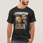 Opa Custom Foto Grandpaw Dog Moderner T-Shirt (Vorderseite)