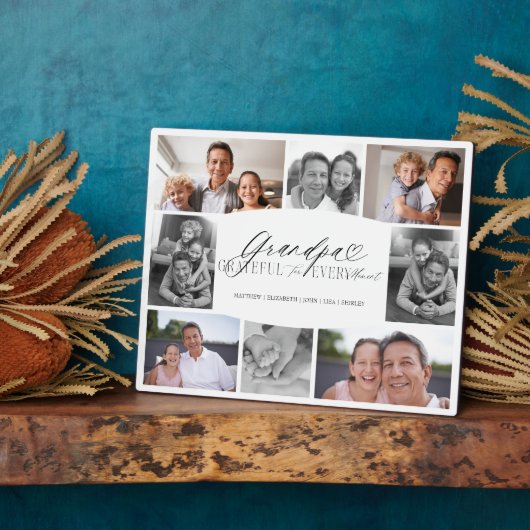 Opa dankbar für jeden Moment FotoCollage Fotoplatte (Seite)