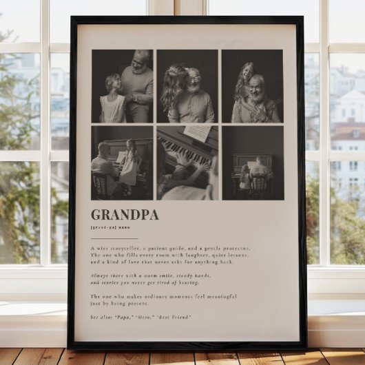Opa-Definitions-Personalisierte 6-Foto-Collage-Pos Poster