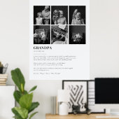 Opa-Definitions-Personalisierte 6-Foto-Collage-Pos Poster (Heimbüro)