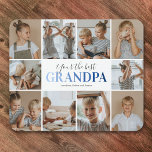 Opa dein bestes Foto Mousepad<br><div class="desc">Personalisierte Großvatermousepad mit schlichtem, weißem Hintergrund, der in jede Farbe verändert werden kann, 10 Fotos des Enkelsohn/Enkeltochter, das Sprichwort "Dein bester Großvater" und die Kindernamen.</div>