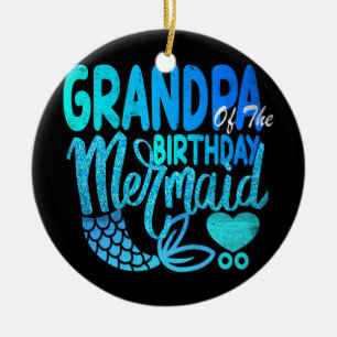 Opa der Geburtstags-Meerjungfrau passende Familie Keramik Ornament