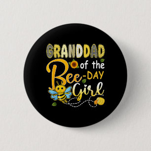 Opa des Bee-Day-Mädchens Lustiger Bienen-Geburtsta Button