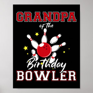 Opa des Geburtstags-Bowlers Bday-Bowling-Feier Poster