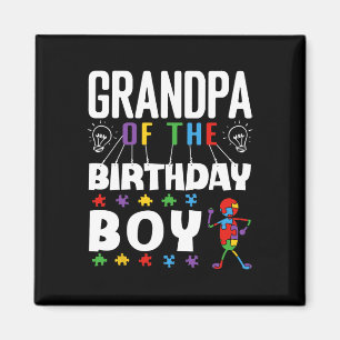 Opa des Geburtstagsjungen Autism Awareness Puzzle Magnet