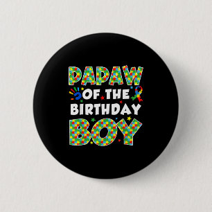 Opa des Geburtstagsjungen Autismus-Bewusstsein-Puz Button