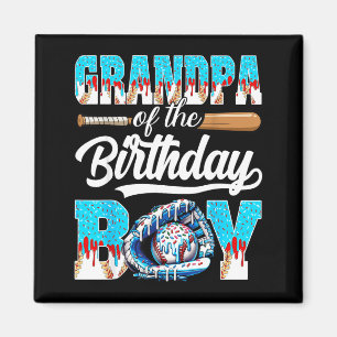 Opa des Geburtstagsjungen Baseball Eiscreme Magnet