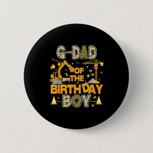 Opa des Geburtstagsjungen Bauarbeiter Button (Vorderseite)