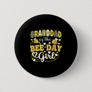 Opa des Geburtstagsmädchens lustiger Bienen-Geburt Button