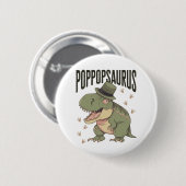 Opa Dinosaur Vatertag Poppopsaurus Button (Vorne & Hinten)