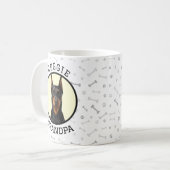 Opa Dobermann Pinscher Foto Hundeknochen Kaffeetasse (Vorderseite Links)