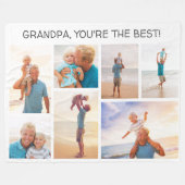 Opa du bist die beste 7 FotoCollage Fleecedecke (Vorderseite (Horizontal))