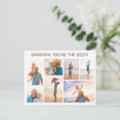 Opa du bist die beste 7 FotoCollage Postkarte (Stehend Vorderseite)