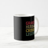 Opa Ehemann Cribbage Legende Vintage Cribbage B Kaffeetasse (VorderseiteRechts)