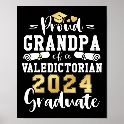 Opa eines Valedictorian Cl 2024 Abschluss Poster (Vorne)