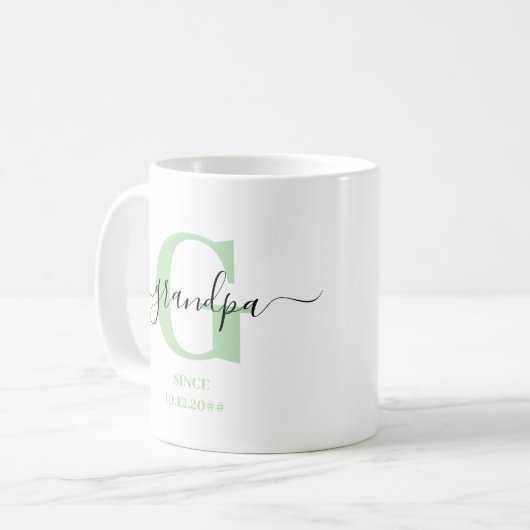 Opa Elegant Script Monogram Kaffeetasse (Vorderseite Links)