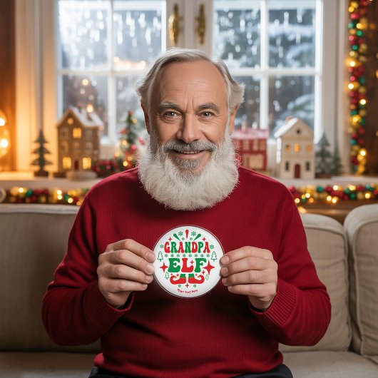 Opa Elf Weihnachts-Feiertag Button