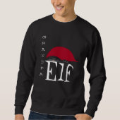 Opa Elf Weihnachtsfeiertag Weihnachtskatze Schwarz Sweatshirt (Vorderseite)