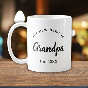 Opa Erstes Jahr Schwarz Enkelkind Ankündigung Kaffeetasse
