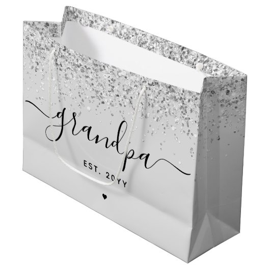 Opa Est Glitzer Confetti Custom Großoper Geschenke Große Geschenktüte (Vorderseite Schrägansicht)
