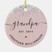 Opa Est Glitzer Confetti Custom Großoper Geschenke Keramik Ornament (Hinten)