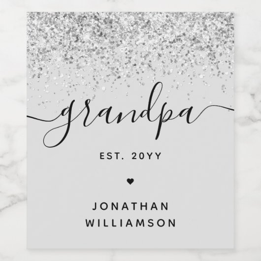 Opa Est Glitzer Confetti Custom Großoper Geschenke Weinetikett (Einzelnes Label)